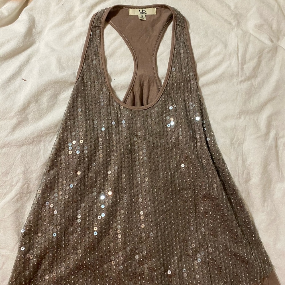 Flowy sequin halter top